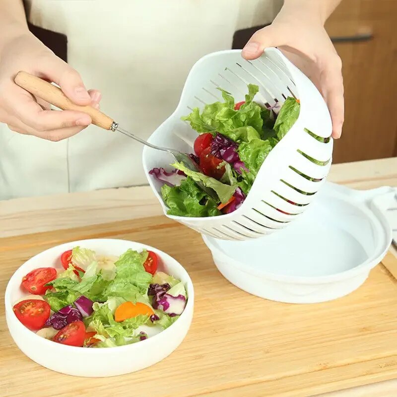 Quick Multi functional Fruit &amp; Salad Maker | Wash and Cut in Minutes - WOWGOOD